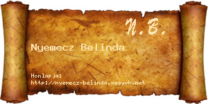 Nyemecz Belinda névjegykártya